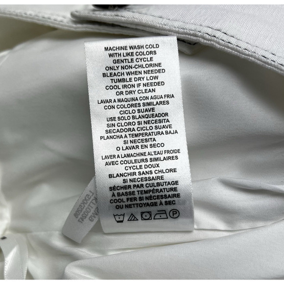 Karl Lagerfeld Women's Wide-Leg Linen Blend Pants Lined White Size 6 Nactical - Picture 7 of 9